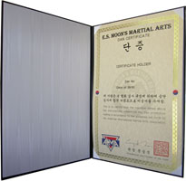 Martial Arts Certificate Folder